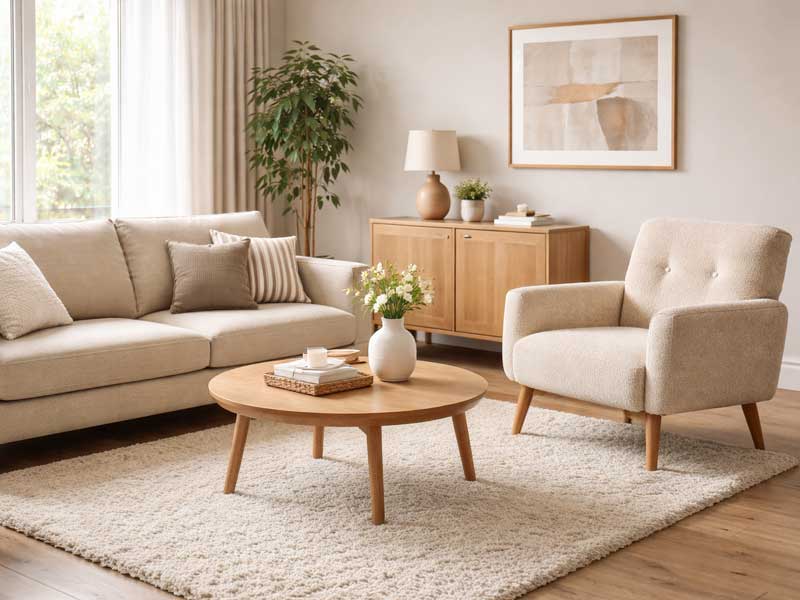 meubels reinigen bank en fauteuil laten reinigen in woonkamer